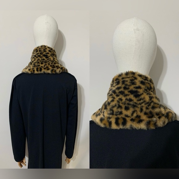 Calvin Klein Leopard Print Faux Fur Scarf - Picture 9 of 16